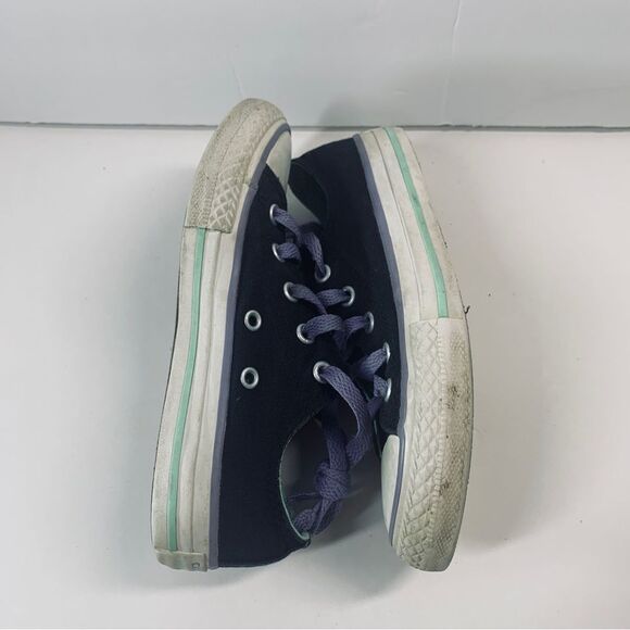 Converse All Star Double Ox Tongue #642905F Black Purple Shoes Junior Size US 12 - Picture 2 of 9
